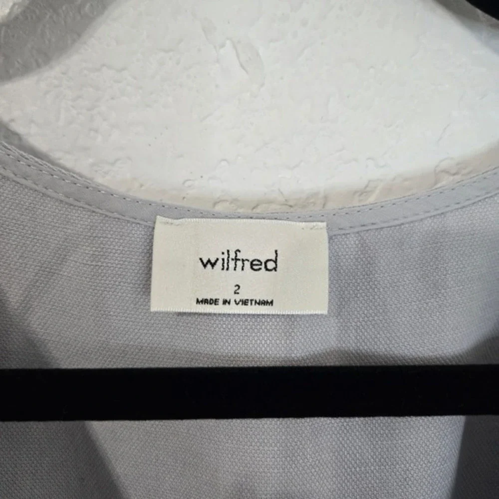 Aritzia‎ Wilfred 2 Brax Grey V Neck Wrap Wide Leg Jumpsuit Cap Sleeve